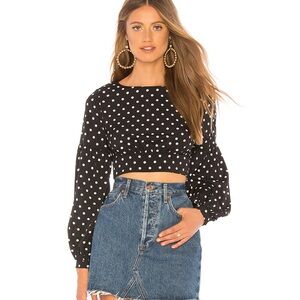 by the way. Black and White Polka Dot Blouse